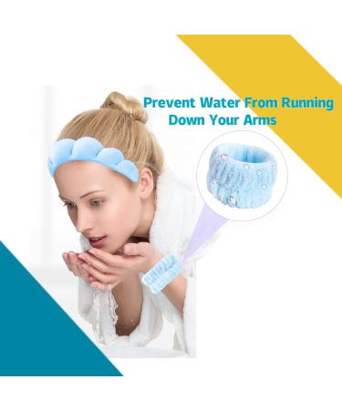 Sponge Spa Headband 2 Pack for Women & Girls - Terry Cloth Hair Band for Skincare & Makeup Removal - Black & Blue - Free Size - Buy Online on GoSupps.com