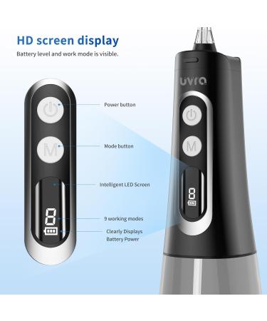 Portable Water Dental Flosser - 9 Modes 300ml Cordless Oral Irrigator | Rechargeable IPX7 Waterproof - Travel & Home Use (Black - Buy Online on GoSupps.com
