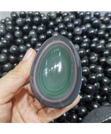 Natural Rainbow Obsidian Egg Shaped Surface with raw Bottom Stone Natural Luster - Buy Online on GoSupps.com