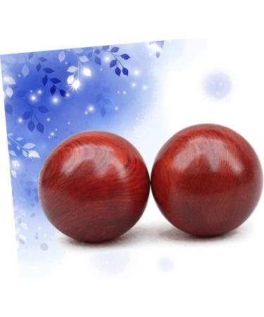 Gleavi 6 STK Wooden Massage Balls - Smooth Round Massage Rolls for Asian Meditation & Healthcare - Red Chinese Wellness Tool - Buy Online on GoSupps.com