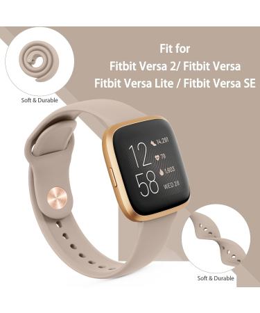 Oumida Fitbit Versa 2 & Versa Silicone Bracelet - Classic Sports Replacement in Milk Tea Color for Men & Women - Buy Online on GoSupps.com
