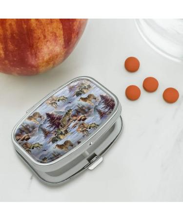 Shop Wolf Pack Baby Wolves Trinket Box - Snow Mountains Design - Perfect Gift for Nature Lovers | International Shipping Available - Buy Online on GoSupps.com