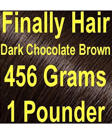 DARK CHOCOLATE BROWN Finally Hair Hair Fiber Refill 456 Grams Full Pounder For Hair Loss Concealing by Finally Hair