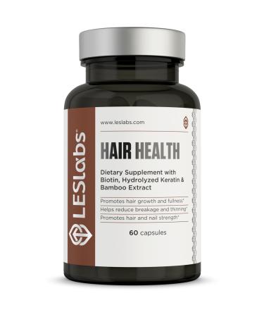 LES Labs Hair Health Hair Growth & Nails Supplement Improved Thickness Strength & Fullness Keratin Biotin Pumpkin Seed & MSM 60 Capsules 60 Count (Pack of 1)