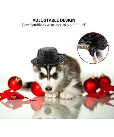 2pcs Dog Top Hat and Bow Tie Costume for Dog Cats Pet Bowtie Hat Set Funny Pet Accessories Party Birthday Wedding Costume - Buy Online on GoSupps.com