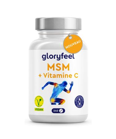 MSM with Vitamin C Bone Complex Joints Skin & Immune System* 2000 mg Methylsulfonylmethane Per Dose 240 Small Tablets Alternative to MSM Powder and MSM Capsules
