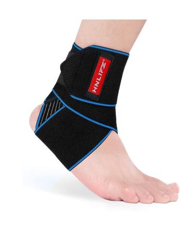 Hnlife foot bandage adjustable ankle bandage breathable ankle bandage sports protect ankle bandage running hiking mountaineering a size fits all ankle (blue)