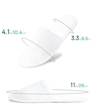 AhFulife Spa Slippers for Hotel & Travel - 10 Pairs of Closed-Toe White Slippers for Men & Women (Size 8-9.5 US) - Buy Online on GoSupps.com