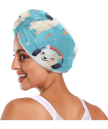 Buy Alpaca Listen Music Hair Towel 2 Pack | Super Absorbent Quick Dry Hair Turbans for Women & Girls | Perfect for Fast Drying - Buy Online on GoSupps.com