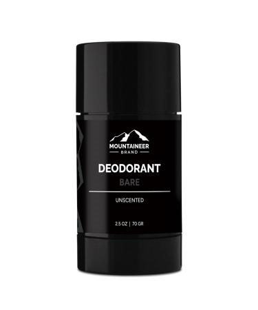 Mountaineer Brand All Natural Deodorant Stick by Mountaineer Brand | Stay Fresh With Safer Ingredients | 2.5 oz (Unscented)