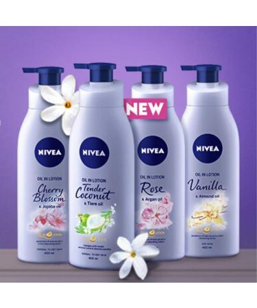Nivea Rose and Argan Oil Body Lotion 400ml - Hydrating Formula for Dry Skin - Buy Online on GoSupps.com