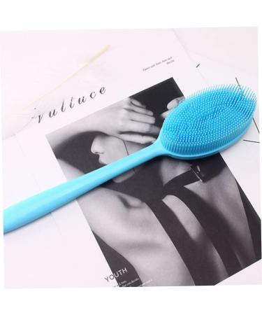 Silicone Body Brush Exfoliating Shower Scrubber - Blue - Buy Online on GoSupps.com