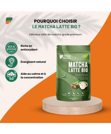Energy Feelings Organic Matcha Latte 200g Premium Matcha Tea Powder Gluten Free No Added Sugar Organic Green Tea from Jap - Buy Online on GoSupps.com