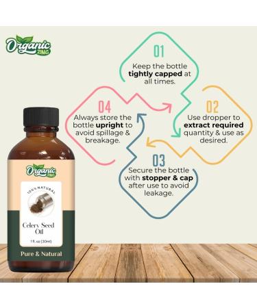 Organic Zing Celery Seed (Apium graveolens) Oil | Pure & Natural Carrier Oil for Skincare Massage Aroma & Diffusers - 30ml/1.01fl oz - Buy Online on GoSupps.com
