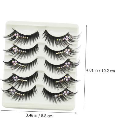 5 Pairs diamond eyelashes false lash extensions performance eyelash women eyelash rhinestone eyelashes natural fake lashes cosplay eyelash decorate make up artificial fiber - Buy Online on GoSupps.com