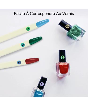 Nail Art Tips Ring Sticks - 100 Pieces Nail Polish Display with Number Stickers for DIY Nail Art & Studios - Buy Online on GoSupps.com