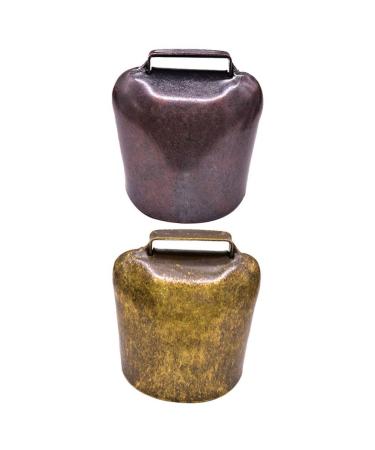 Milisten 2pcs Cow Horse Sheep Grazing Copper Bells Metal Cattle Bells Sheep Bell Pet Collar Ornament Farm Animal Loud Bronze Bell Pet Anti- Theft Accessories Bell Size L 3X3.4CM