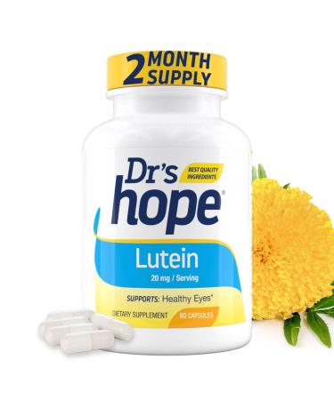 Dr s Hope Lutein 20 mg Eye Care Supplement - Vision Support Macular Wellness & Antioxidant Activity - Non-GMO & Gluten Free - 60 Vegan Capsules - 1 Capsule per Day 2 Month Supply