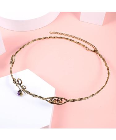 Lurrose Makeup Headbands Iron Circlet Headband Gold Hair Hoop with Jewels Mental Hair Clasp Cosplay Hair Band for Girls Women Kids Makeup Headband - Buy Online on GoSupps.com