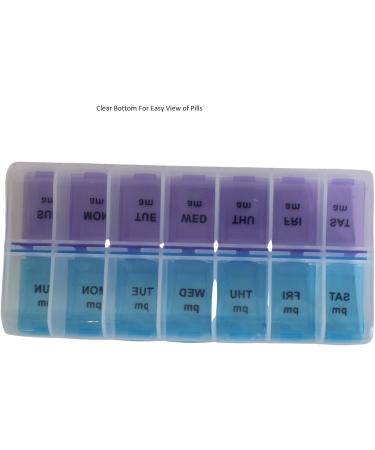 2 Pack Weekly 7 Day Pill Organizer | BPA Free AM PM Pill Box for Easy Medication Management - Buy Online on GoSupps.com