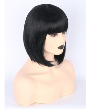 Topcosplay Women s Short Bob Wig - Black Straight Synthetic Wigs with Bangs for Cosplay Daily Wear Carnival & Mardi Gras - Buy Online on GoSupps.com