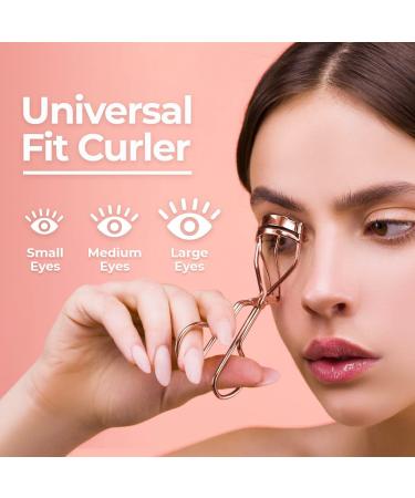 Rose Gold Eyelash Curler Kit with 5 Replacement Pads - Universal Lash Curler for Women - Buy Online on GoSupps.com