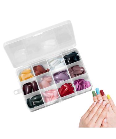 Fake Nails Multi Colors and Styles Long Short Fake Nails Full | Fake Nails Full Nude False Nails for Women and Girls Rossev