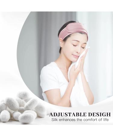 FANTASTIC HOUSE Silk Spa Headband for Women and Girls - 100% Mulberry Silk Scarf for Hair Wrapping - Adjustable, Perfect for Face Washing, Makeup, Sports - Pink - Buy Online on GoSupps.com
