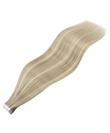 Youngsee Aschblond Tape In Extensions - Real Hair 55cm Invisible 20 Pcs #18/613 - 50g for Gorgeous Highlights - Buy Online on GoSupps.com