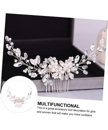 Housoutil Pearl Comb Bride Hair Accessory Flower Hairpin Comb Bride Hairpin Comb Rhinestone Hair Clips Pearl Flower Bridal Hair Clip Comb Hair Pin Wedding Hair Accessories White - Buy Online on GoSupps.com