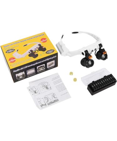 SDADS Headband Magnifier Eye Loupes Eyeglass Style Hands-Free Magnifying Glass Multiple Magnifications with Warm and Cool LED Lights - Buy Online on GoSupps.com