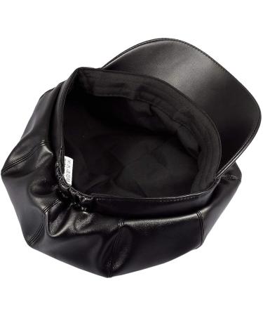 Samtree Women's PU Leather Black Newsboy Visor Beret Cabbie Hat - Stylish 8 Panel Ivy Cap - Buy Online on GoSupps.com