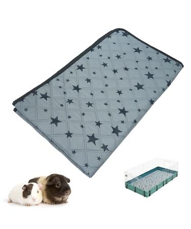 RIOUSSI Guinea Pig Cage Liners Absorbent Washable Reusable Guinea Pig Fleece Bedding for Midwest and C&C Cages with Leakproof Bottom. Star Print for Midwest 1 Pack 24x47 Inch (Pack of 1)
