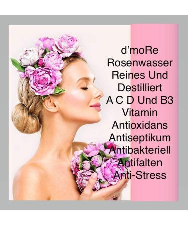 Introductory Offer 500ml Organic Rose Water from d moRe d'moRe Natural Rose Water 100% Pure Natural Product Without Alcohol and preservatives. Rose Water Organic Vegan - Buy Online on GoSupps.com