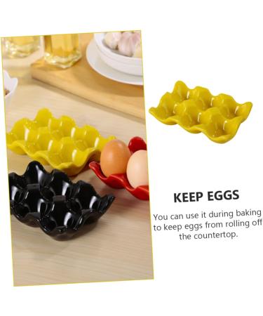 Generic Serving Tray 1pc Egg Tray Eggs Egg Holder for Fridge Egg Dispenser 6- Cup Egg Organizer Container Ceramics - Buy Online on GoSupps.com