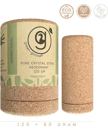 green-goose Alum Deodorant 120 + 80 grams | Pure Crystal Stone | Long-lasting Deodorant and Aluinstick - Buy Online on GoSupps.com