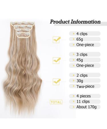 YDDM 20 Inch Wavy Clip-In Hair Extensions - Synthetic Realistic Look - 4pcs Affordable Women s Hair Clips - 24AH613# - Buy Online on GoSupps.com
