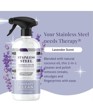 Therapy Stainless Steel Cleaner & Wipes Kit - Fingerprint Resistant, Removes Streaks and Water Marks - Safe on Appliances, Refrigerators, Grills, Sinks, Ovens - Buy Online on GoSupps.com