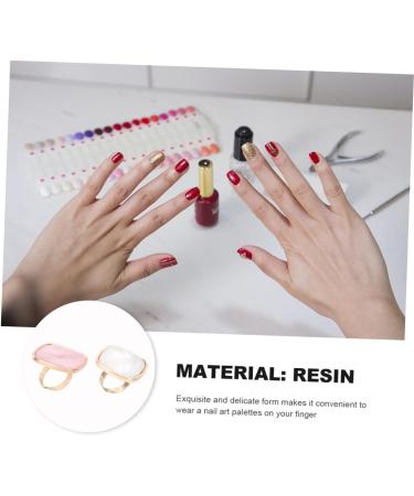 PACKOVE Palettes De Couleurs Nail Art 2 Pi ces Grosse Taille En Mat riau Lisse Pour Manucure Artistique Usage Professionnel Palette Marbr e Coquillage Pour Salon De Beaut 3.00X3.00X2.50CM - Buy Online on GoSupps.com