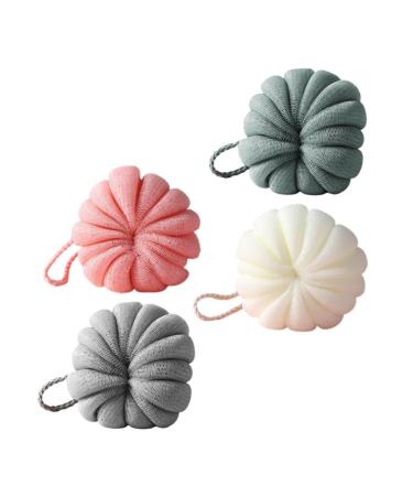 4pcs Pumpkin Bath Balls Bathing Shower Supplies Cartoon Shower Balls Bath Scrubber Balls Bathing Balls Bathroom Bath Balls Mesh Bath Flowers Scrubber Bath Balls Bath Balls for Home