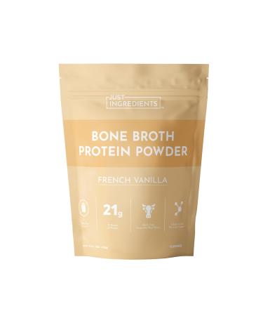 Bone Broth Protein Powder French Vanilla | 15 Servings | 21 g Grass-Fed Protein per Serving | Dairy-Free | Collagen for Gut Skin & Joint Support | Made with Real Food Ingredients