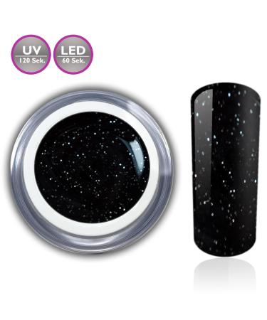 Black Glitter Gel - UV LED Nail Design Gel (1x5ml) | RM Beauty Nails - Perfect for Stunning Nail Art - Buy Online on GoSupps.com