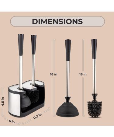 Umien Stainless Steel Toilet Brush and Plunger Set with Freestanding Canister - Modern Bathroom Cleaning Combo - Buy Online on GoSupps.com