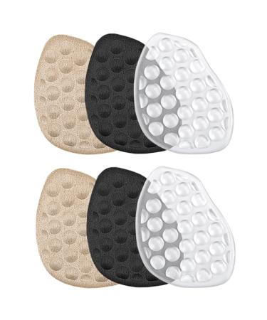 3 Pairs High Heels Forefoot Pad Shoe Inserts Heels Metatarsal Foot Cushions Gel Guard Kitten Heel Metatarsal Foot Pads Heel Inserts for Women Gasket Sole of Foot Assorted Color 9X6.5CM