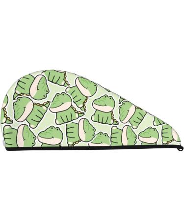 Cute Crocodile Microfiber Hair Towel - Soft Super Absorbent Coral Velvet Wrap for Women | Quick Dry Cap for Long Curly & Thick Hair - Buy Online on GoSupps.com