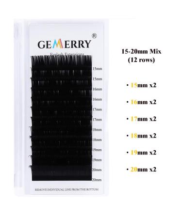 15-20mm Mix Single Eyelashes for Extensions | 0.05 C Curl | Gemer 1:1 Individual Lash Extensions - Buy Online on GoSupps.com
