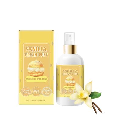 Vanilla Cream Puff Body Milk Mist Body/Hair Milk Mist Body Spray For Women Vanilla Perfume Long Lasting Moisturizing Ideal Gifts for Women 1PCS-Vanilla Puffs