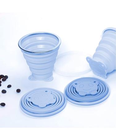 Light Blue Silicone Collapsible Cup | Portable Foldable Travel Mug for Camping, Hiking & Outdoors | Reusable and Expandable Drinking Cup - Buy Online on GoSupps.com
