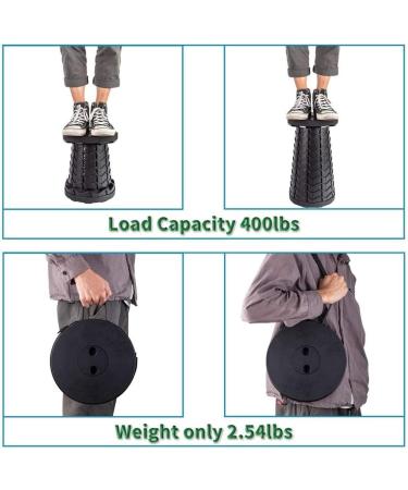 2023 Upgraded Portable Folding Stool for Camping & Outdoor Activities - Collapsible Telescoping Design for Adults - Compact & Lightweight - Black - Buy Online on GoSupps.com