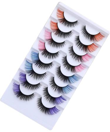 QYLPZ 8 Pairs Coloured False Eyelashes Colored Lashes Cat Eye Natural False Lashes Faux Mink Lashes Colored Lashes Fluffy Wispy Russian Strip Lashes with Color (4 MIX Colors ) Color mix02 - Buy Online on GoSupps.com